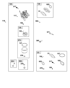 Part Location Diagram of 84001115 Briggs and Stratton Carburetor